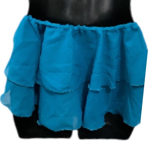 Zuliana Size Small Dark Teal Double Ruffle Tie Sarong Skirt. New With Tags - Picture 2 of 4